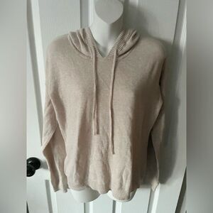 t/o Sweaters Tan Long Sleeve Hooded  Sweater Cotton/Acrylic Blend Size Large